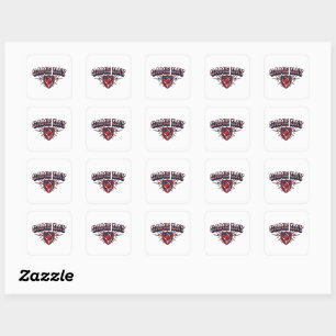 Game Day American Football Patriotic Shield Sports Square Sticker