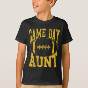 Game Day Aunt Yellow Football Auntie T-Shirt