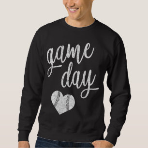 Game Day Baseball Softball Mom Heart Gift Sweatshirt