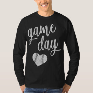 Game Day Baseball Softball Mom Heart Gift T-Shirt