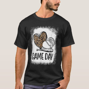 Game Day Baseball With Leopard Heart Soccer Mom Ma T-Shirt