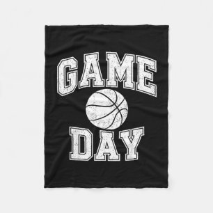 Game day basketball player and fan graphic fleece blanket