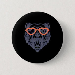 Game Day Bear  2 Inch Round Button