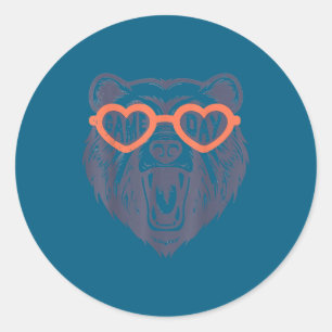 Game Day Bear  Classic Round Sticker