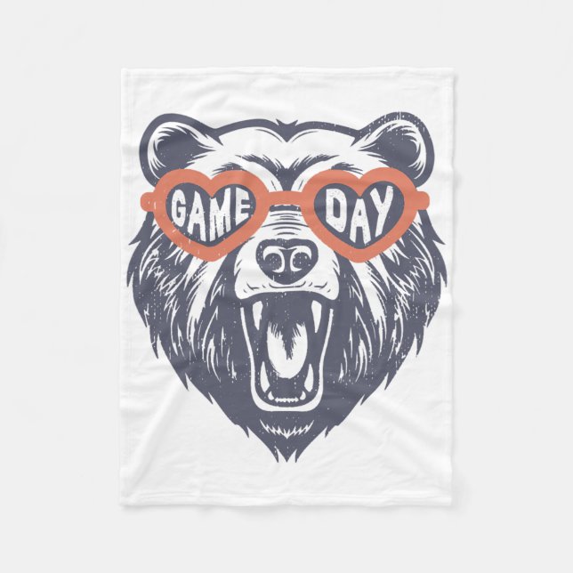 Game Day Bear  Fleece Blanket (Front)