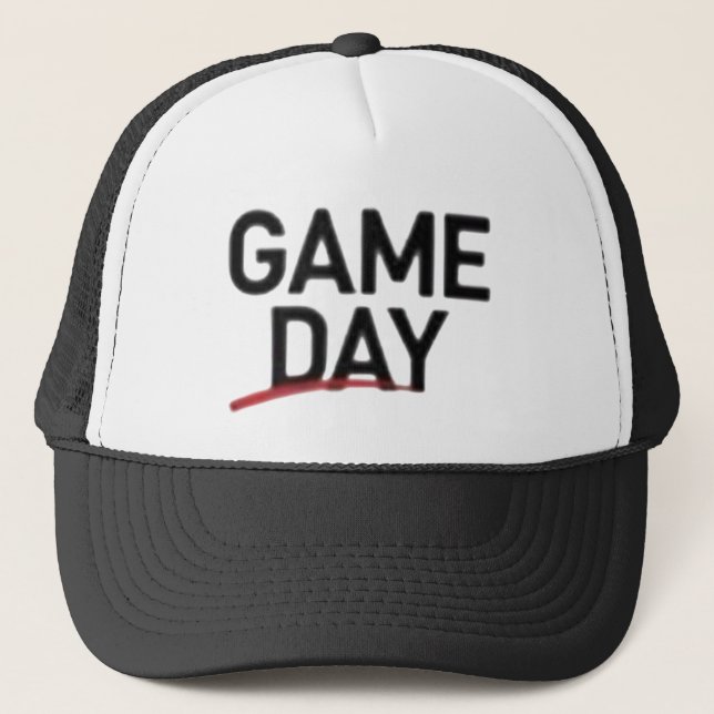 Game Day Bold Statement Design Trucker Hat (Front)