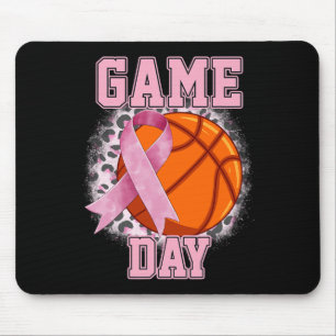 Game Day Breast Cancer Awareness Basketball Tackle Mouse Pad