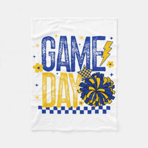 Game Day Cheer Mom Gift For Cheerleading Coach Blu Fleece Blanket