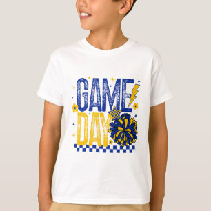 Game Day Cheer Mom Gift For Cheerleading Coach Blu T-Shirt
