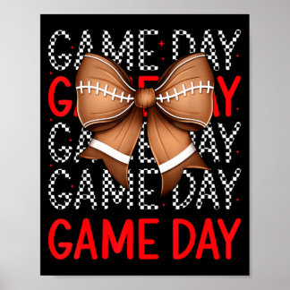 Game Day Chequerboard Football Season Sports Poster