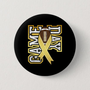 Game Day - Childhood Cancer Awareness Football Rib 2 Inch Round Button