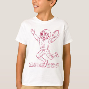 Game Day Energy! Football Player Kids’ T-Shirt