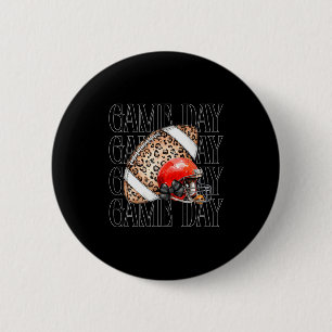 Game Day Football  2 Inch Round Button