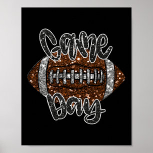 Game Day Football Bling Bling Football Lover Fall  Poster