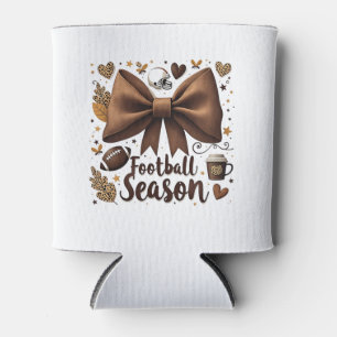 Game Day Football Bow Coquette Football Season  Can Cooler