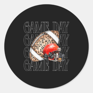 Game Day Football  Classic Round Sticker