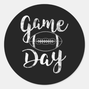 Game Day Football - Cute Football Top Classic Round Sticker