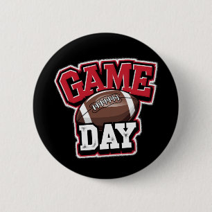 Game Day Football Distressed Funny 2 Inch Round Button