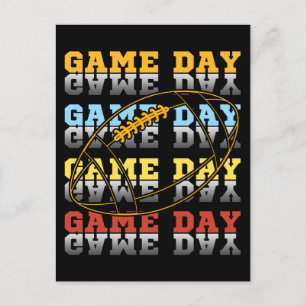 Game Day Football Lover Typography Postcard