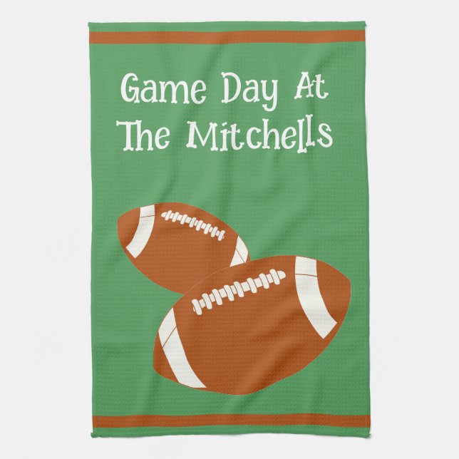 Game Day Football PERSONALIZE Kitchen Towel (Vertical)