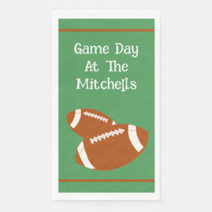 Game Day Football PERSONALIZE Paper Buffet Napkin