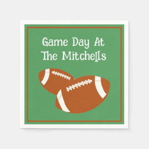Game Day Football PERSONALIZE Paper Napkin