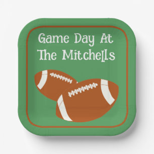 Game Day Football PERSONALIZE Paper Paper Plate