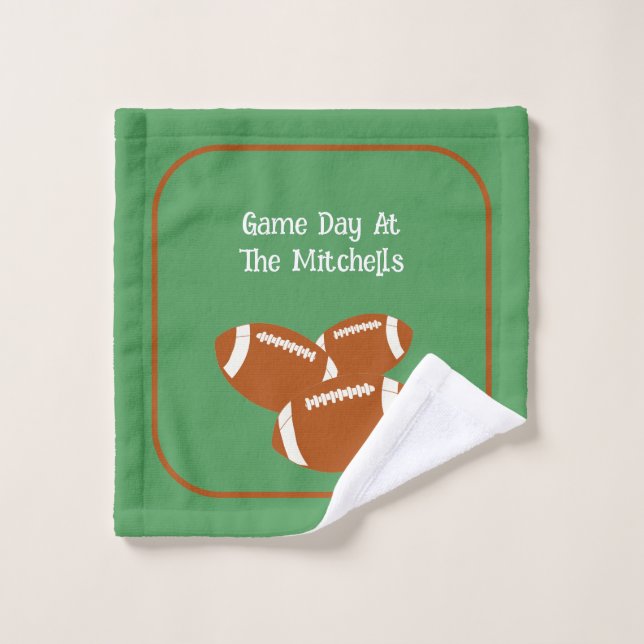 Game Day Football PERSONALIZE Unisex Bar Towel (Wash Cloth)
