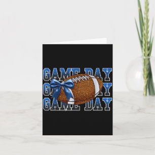 Game day football season football blue mama girl card