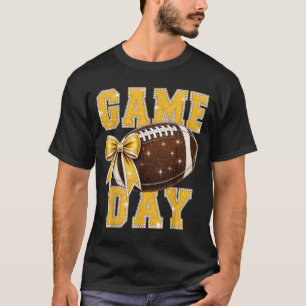 Game Day Football Season Football Mom Gold Vibes T-Shirt