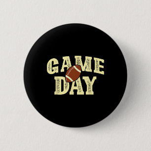 Game Day Football Team Sports Vintage  2 Inch Round Button