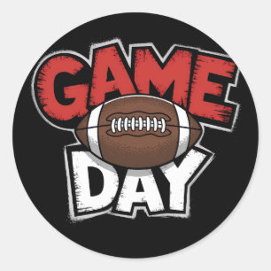 Game Day Football Team Sports Vintage Classic Round Sticker