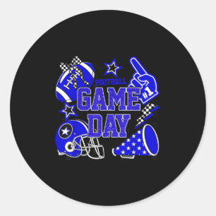 Game Day Football Touchdown Season Girly Team Srit Classic Round Sticker