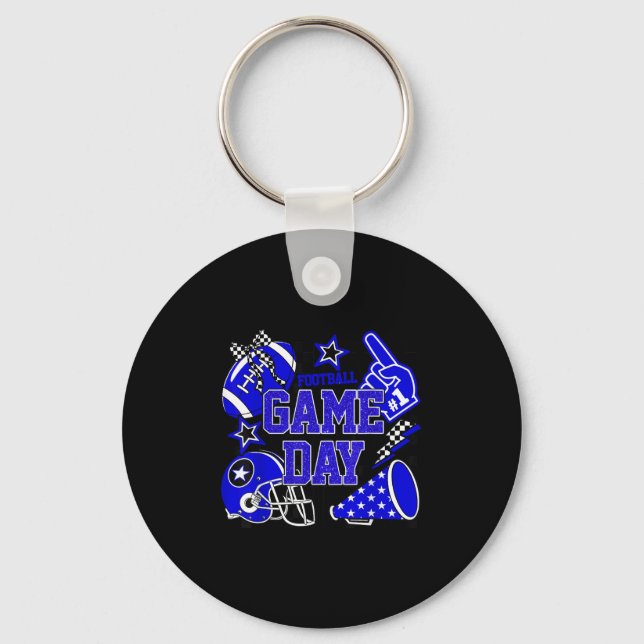 Game Day Football Touchdown Season Girly Team Srit Keychain (Front)