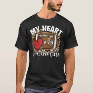 Game Day Jersey Number 79 Football My Heart Is On T-Shirt