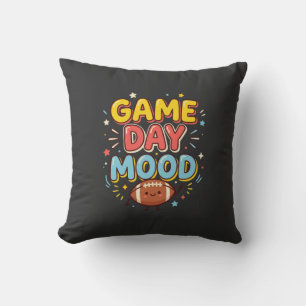 Game Day Mood Funny Football Fan Throw Pillow