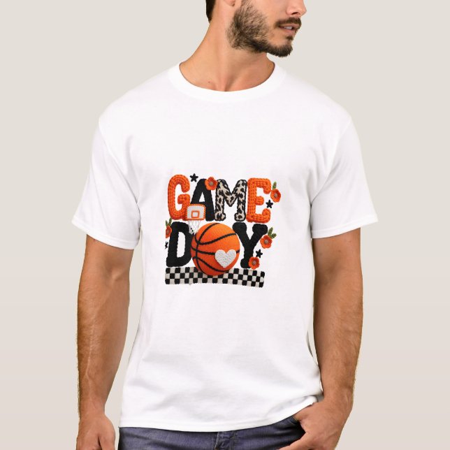 Game Day Orange Black Theme T-Shirt (Front)