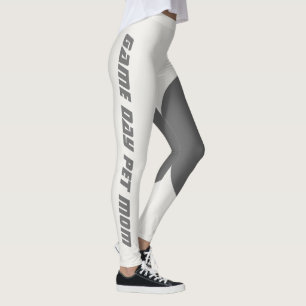 Game Day Pet Mom Neutral Metallic Shimmer Custom Leggings