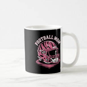 Game Day Pink Football Mom Energy Helmet Pink Leop Coffee Mug
