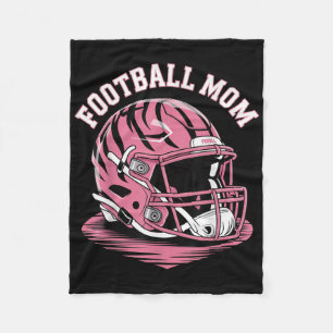 Game Day Pink Football Mom Energy Helmet Pink Leop Fleece Blanket