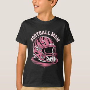 Game Day Pink Football Mom Energy Helmet Pink Leop T-Shirt