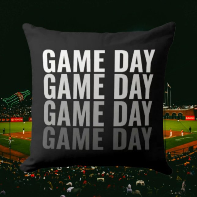 “Game Day Repeat” Bold Throw Pillow (Creator Uploaded)