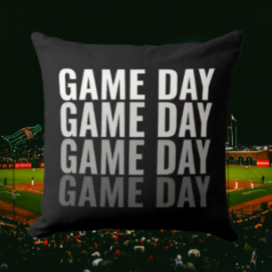 « Game Day Repeat » Coussin à motif jeté gras