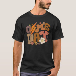 Game day retro basketball lightning bolt basketbal T-Shirt