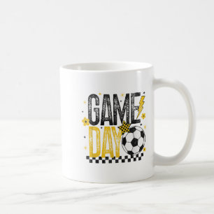 Game Day Retro Soccer Season Black & Yellow Go Coffee Mug