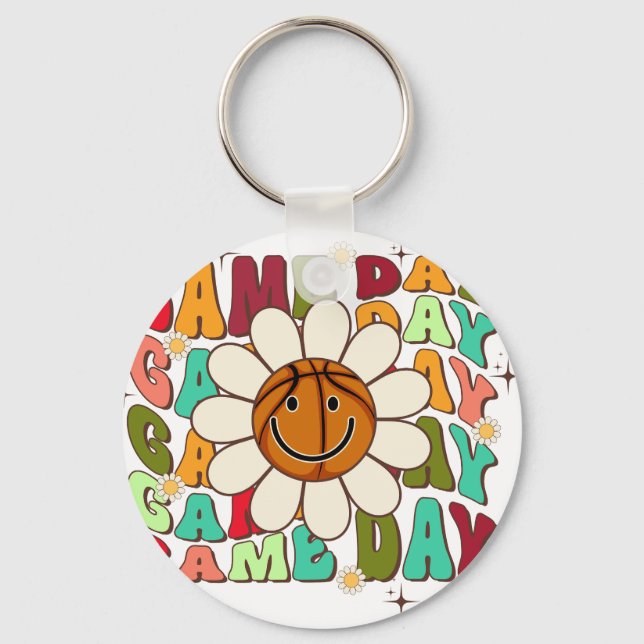 game day, retro, vintage keychain (Front)