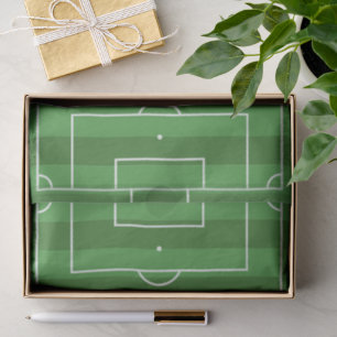 Game Day Rich Green White Classic Soccer Pitch  Tissue Paper
