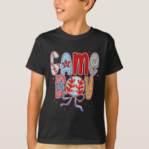 Game Day Sell Coquette Mama Chequered Mother's Day T-Shirt
