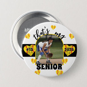 Game Day Senior Softball Player button for parents