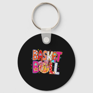 Game Day Sketll Coquette Bow Softll Colorful Lover Keychain